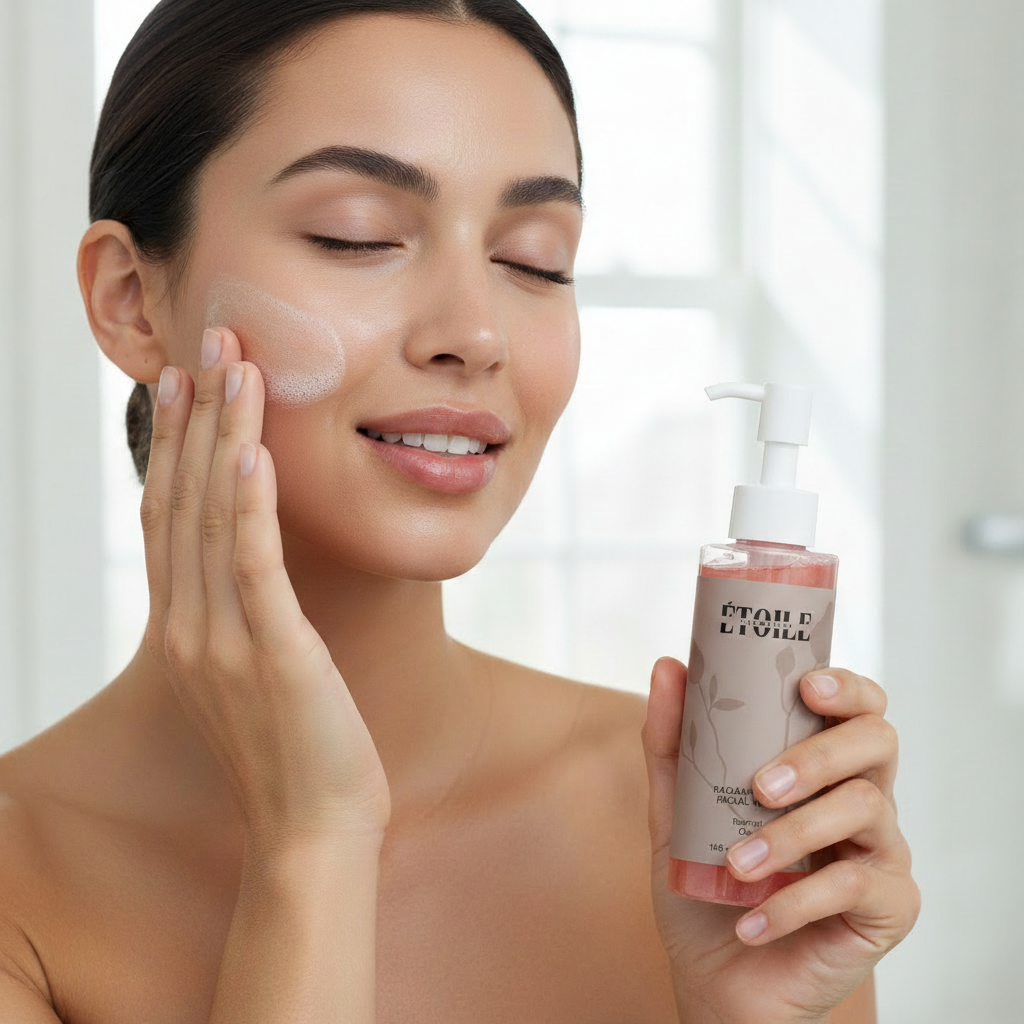 Applicazione occhi chiusi - Detergente Radiant Glow