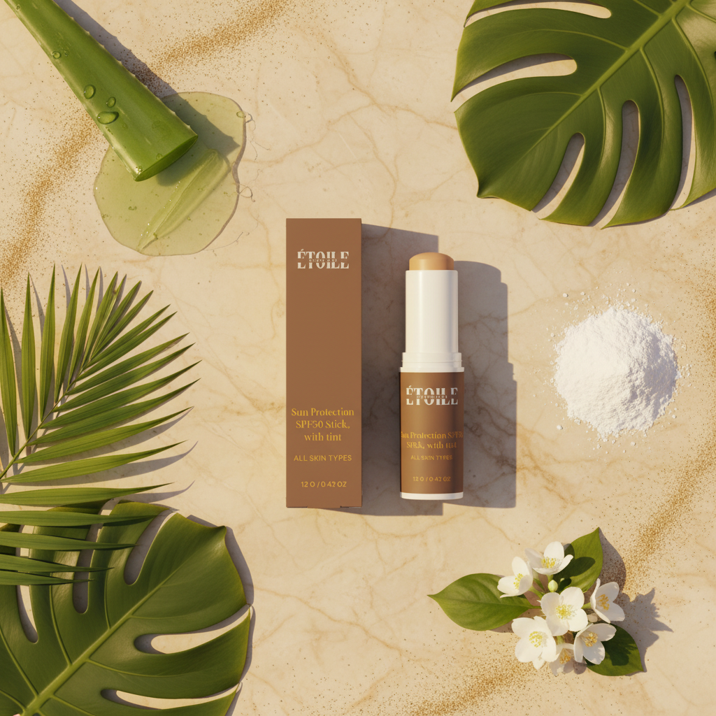 Flat Lay - SPF50 Medium con Ingredienti