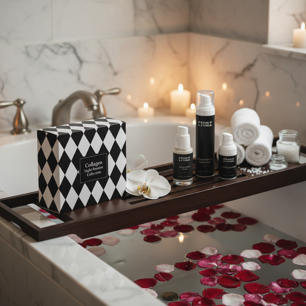 Étoile Collagen Night Routine Spa Bathroom